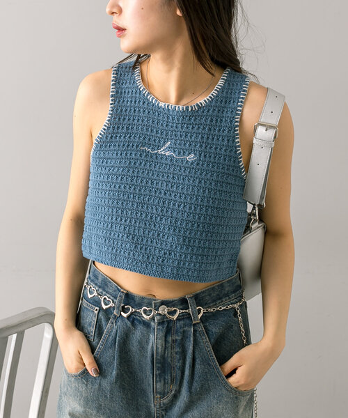 mline（エムライン）の「[mline]刺繍ロゴアメスリタンク（タンクトップ・レディース・ブラック/ブルー/アイボリー・FREE）」の21枚目の写真