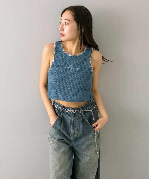 mline（エムライン）の「[mline]刺繍ロゴアメスリタンク（タンクトップ・レディース・ブラック/ブルー/アイボリー・FREE）」の22枚目の写真