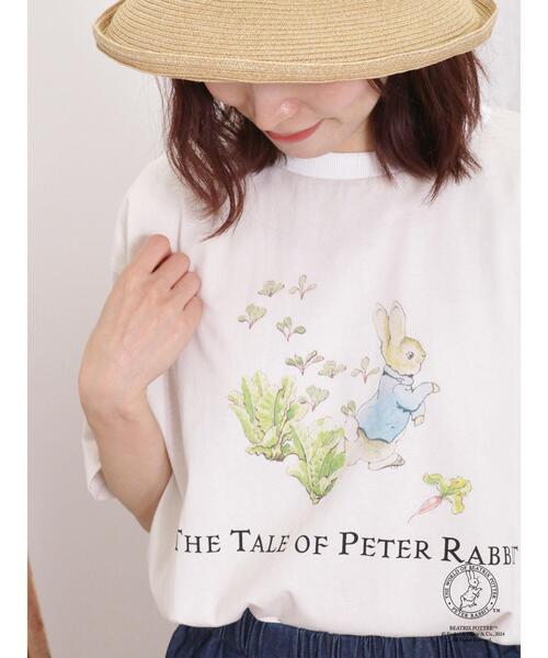 Samansa Mos2（サマンサ モスモス）の「【PETER RABBIT(TM)×Samansa Mos2】ピーターTシャツ（Tシャツ/カットソー・レディース・ミント/オフホワイト/ベージュ・F）」の2枚目の写真