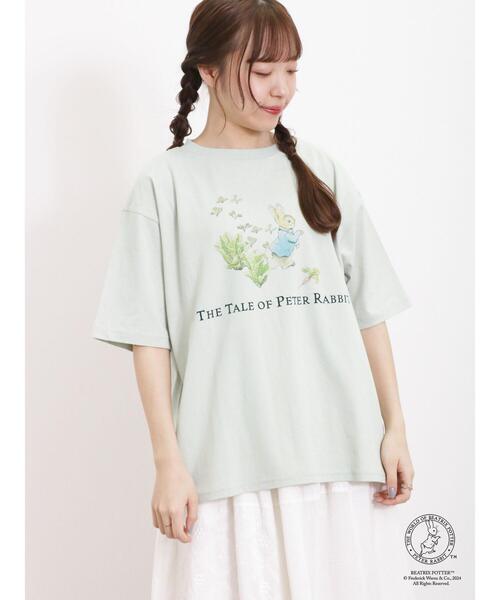 Samansa Mos2（サマンサ モスモス）の「【PETER RABBIT(TM)×Samansa Mos2】ピーターTシャツ（Tシャツ/カットソー・レディース・ミント/オフホワイト/ベージュ・F）」の18枚目の写真