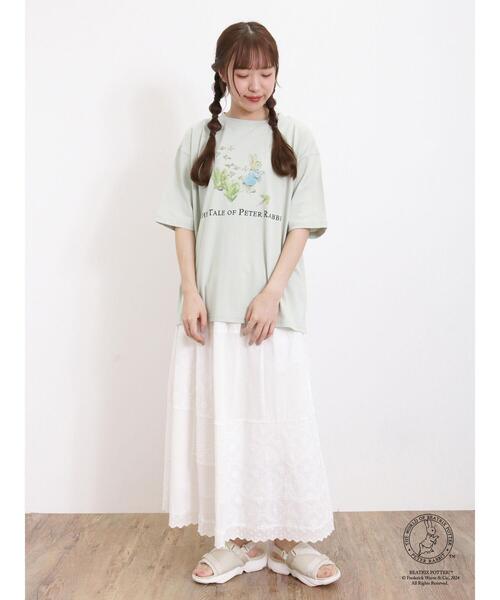 Samansa Mos2（サマンサ モスモス）の「【PETER RABBIT(TM)×Samansa Mos2】ピーターTシャツ（Tシャツ/カットソー・レディース・ミント/オフホワイト/ベージュ・F）」の15枚目の写真