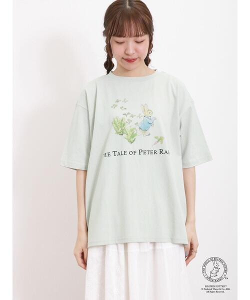 Samansa Mos2（サマンサ モスモス）の「【PETER RABBIT(TM)×Samansa Mos2】ピーターTシャツ（Tシャツ/カットソー・レディース・ミント/オフホワイト/ベージュ・F）」の13枚目の写真