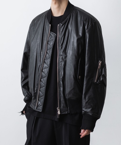 VEIN (ヴェイン)の「シンセティックレザー MA-1 / SYNTHETIC LEATHER MA-1(MA-1・メンズ・ブラック・1/2/3)」の7枚目の写真