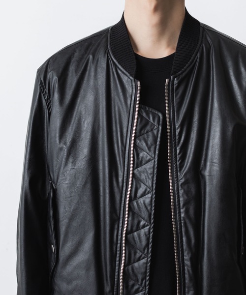 VEIN (ヴェイン)の「シンセティックレザー MA-1 / SYNTHETIC LEATHER MA-1(MA-1・メンズ・ブラック・1/2/3)」の11枚目の写真