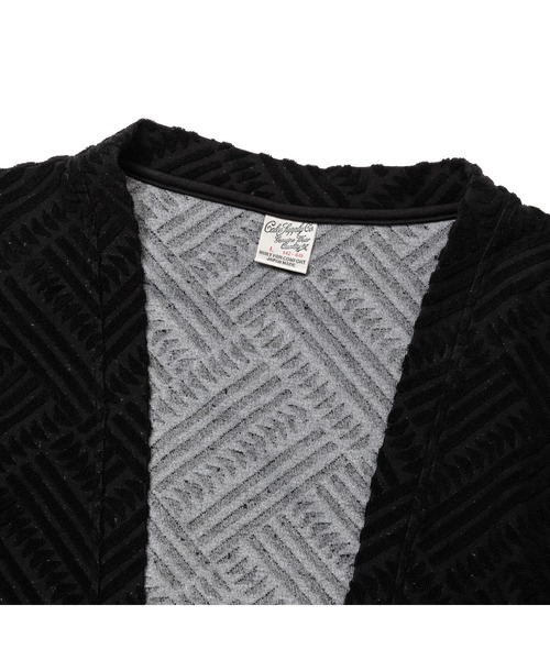 美品⭐️CALEEキャリーメンズ カーディガン黒 9部袖 パイルジャガード生地 CALEE（キャリー）の「PILE JACQUARD 9 LENGTH CARDIGAN（Tシャツ