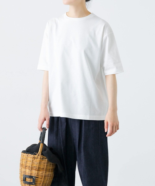 かぐれ(カグレ)の「ラクシュミコットン半袖Tシャツ(Tシャツ/カットソー・レディース・ホワイト/チャコールグレー・FREE)」の18枚目の写真