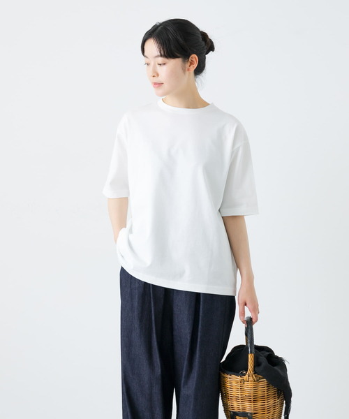 かぐれ(カグレ)の「ラクシュミコットン半袖Tシャツ(Tシャツ/カットソー・レディース・ホワイト/チャコールグレー・FREE)」の19枚目の写真