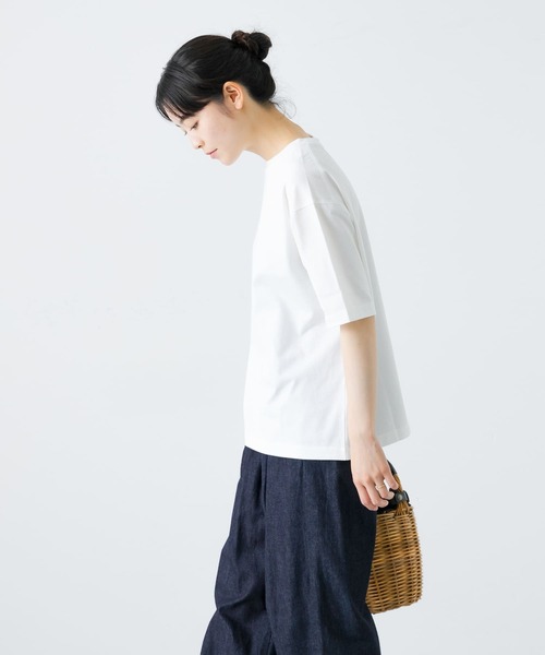 かぐれ(カグレ)の「ラクシュミコットン半袖Tシャツ(Tシャツ/カットソー・レディース・ホワイト/チャコールグレー・FREE)」の20枚目の写真