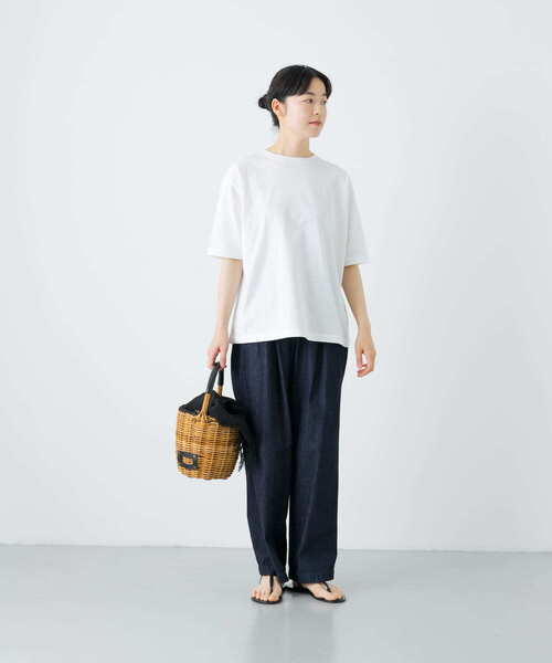 かぐれ(カグレ)の「ラクシュミコットン半袖Tシャツ(Tシャツ/カットソー・レディース・ホワイト/チャコールグレー・FREE)」の10枚目の写真