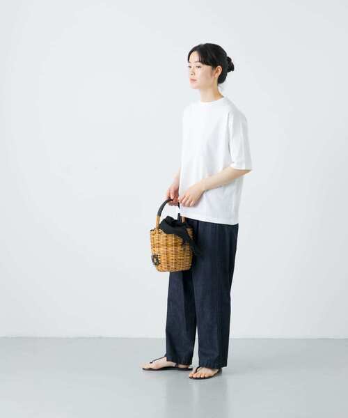 かぐれ(カグレ)の「ラクシュミコットン半袖Tシャツ(Tシャツ/カットソー・レディース・ホワイト/チャコールグレー・FREE)」の11枚目の写真