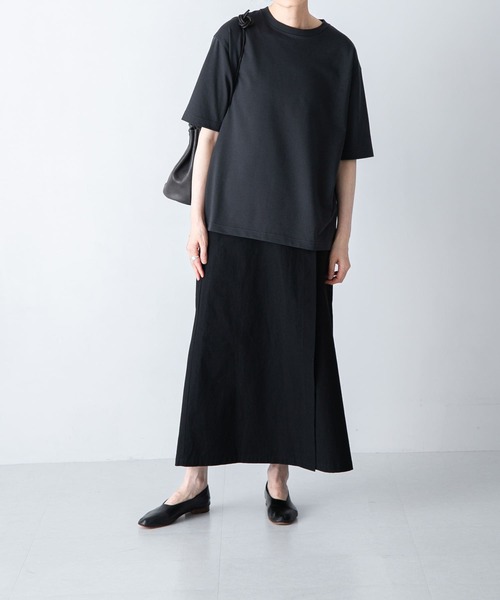 かぐれ(カグレ)の「ラクシュミコットン半袖Tシャツ(Tシャツ/カットソー・レディース・ホワイト/チャコールグレー・FREE)」の6枚目の写真