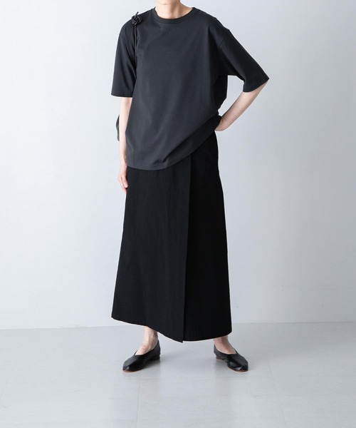 かぐれ(カグレ)の「ラクシュミコットン半袖Tシャツ(Tシャツ/カットソー・レディース・ホワイト/チャコールグレー・FREE)」の7枚目の写真