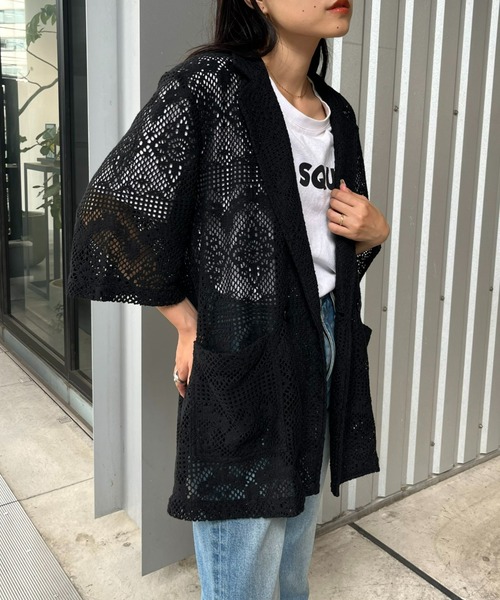 CIAOPANIC TYPY(チャオパニックティピー)の「レースオーバージャケット(テーラードジャケット・レディース・オフホワイト/ブラック・ONE SIZE)」の2枚目の写真