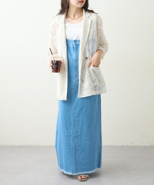 CIAOPANIC TYPY(チャオパニックティピー)の「レースオーバージャケット(テーラードジャケット・レディース・オフホワイト/ブラック・ONE SIZE)」の18枚目の写真