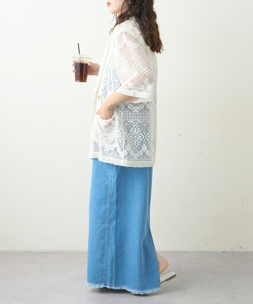 CIAOPANIC TYPY(チャオパニックティピー)の「レースオーバージャケット(テーラードジャケット・レディース・オフホワイト/ブラック・ONE SIZE)」の19枚目の写真