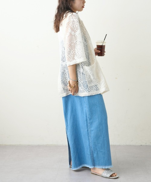 CIAOPANIC TYPY(チャオパニックティピー)の「レースオーバージャケット(テーラードジャケット・レディース・オフホワイト/ブラック・ONE SIZE)」の21枚目の写真