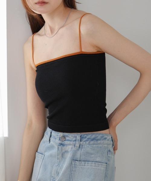 Bab(バブ)の「カップ付きクロップドキャミソール(キャミソール・レディース・ホワイト/ブラック/ブラウン・FREE)」の5枚目の写真