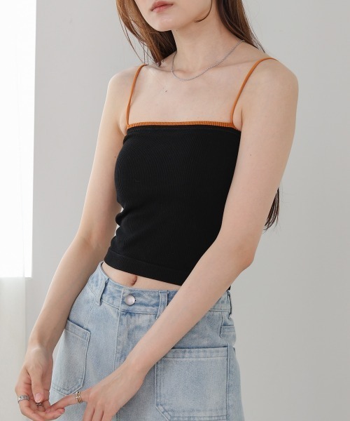 Bab(バブ)の「カップ付きクロップドキャミソール(キャミソール・レディース・ホワイト/ブラック/ブラウン・FREE)」の11枚目の写真