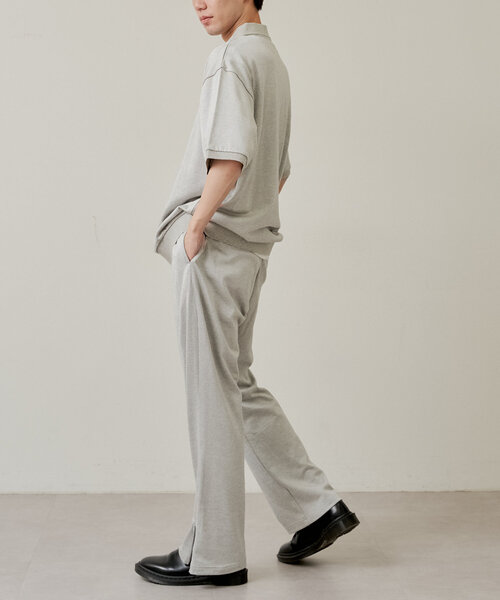 WHIMSIC（ウィムジック）の「【UNISEX/2サイズ展開】プレーティングジャージーステッチトラックパンツ（その他パンツ・メンズ・シルバー/チャコールグレー・1/2）」の20枚目の写真