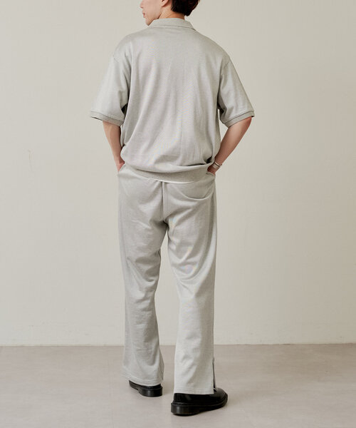 WHIMSIC（ウィムジック）の「【UNISEX/2サイズ展開】プレーティングジャージーステッチトラックパンツ（その他パンツ・メンズ・シルバー/チャコールグレー・1/2）」の21枚目の写真