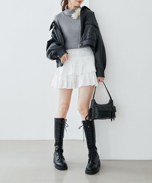 MAJESTIC LEGON（マジェスティックレゴン）の「レースアップロングブーツ（ブーツ・レディース・ブラック/ブラウン・X-LARGE/LARGE/MEDIUM/SMALL）」の12枚目の写真