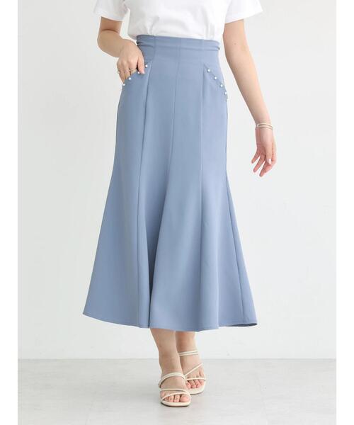 earth music&ecology(アースミュージックアンドエコロジー)の「パール付きマーメイドスカート(スカート・レディース・ダークネイビー/ブルー/その他8・M/S)」の9枚目の写真