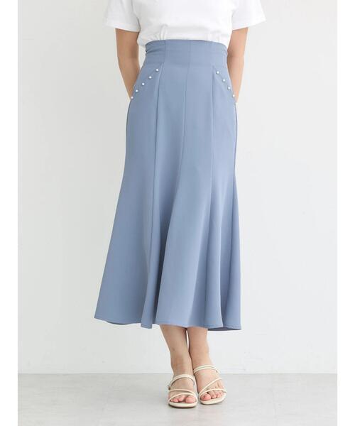 earth music&ecology(アースミュージックアンドエコロジー)の「パール付きマーメイドスカート(スカート・レディース・ダークネイビー/ブルー/その他8・M/S)」の7枚目の写真