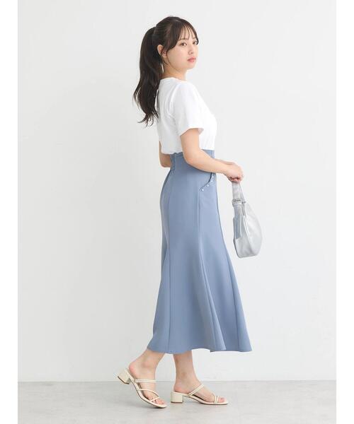 earth music&ecology(アースミュージックアンドエコロジー)の「パール付きマーメイドスカート(スカート・レディース・ダークネイビー/ブルー/その他8・M/S)」の5枚目の写真