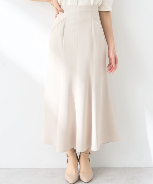 earth music&ecology(アースミュージックアンドエコロジー)の「パール付きマーメイドスカート(スカート・レディース・ダークネイビー/ブルー/その他8・M/S)」の3枚目の写真