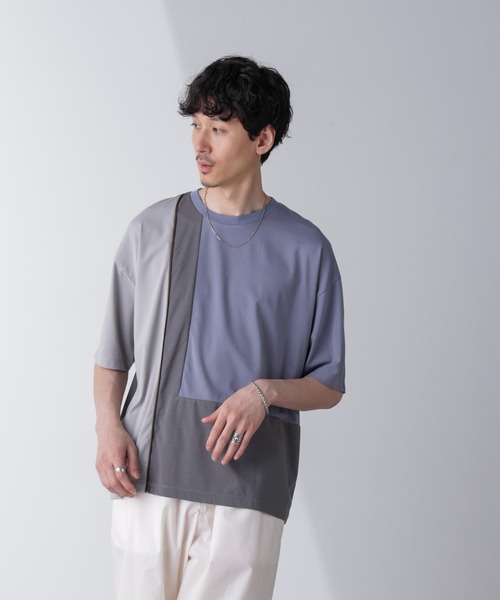 NANO universe(ナノユニバース)の「リラックス切り替えスムースTシャツ 半袖(Tシャツ/カットソー・メンズ・その他1/その他3/その他2・S/M/L)」の4枚目の写真
