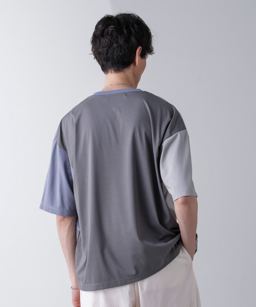 NANO universe(ナノユニバース)の「リラックス切り替えスムースTシャツ 半袖(Tシャツ/カットソー・メンズ・その他1/その他3/その他2・S/M/L)」の6枚目の写真