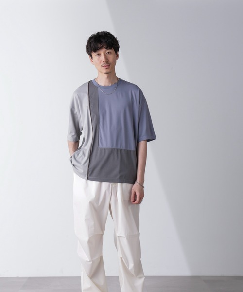 NANO universe(ナノユニバース)の「リラックス切り替えスムースTシャツ 半袖(Tシャツ/カットソー・メンズ・その他1/その他3/その他2・S/M/L)」の7枚目の写真