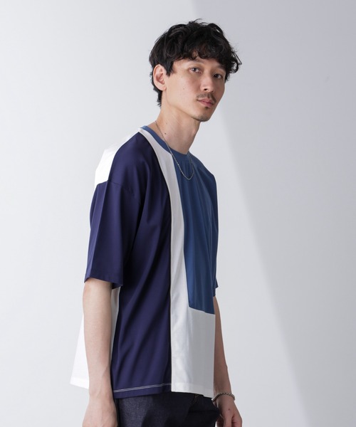NANO universe(ナノユニバース)の「リラックス切り替えスムースTシャツ 半袖(Tシャツ/カットソー・メンズ・その他1/その他3/その他2・S/M/L)」の12枚目の写真