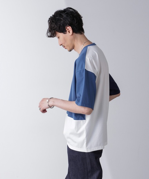NANO universe(ナノユニバース)の「リラックス切り替えスムースTシャツ 半袖(Tシャツ/カットソー・メンズ・その他1/その他3/その他2・S/M/L)」の13枚目の写真