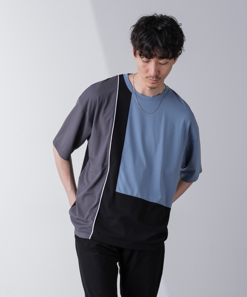 NANO universe(ナノユニバース)の「リラックス切り替えスムースTシャツ 半袖(Tシャツ/カットソー・メンズ・その他1/その他3/その他2・S/M/L)」の17枚目の写真