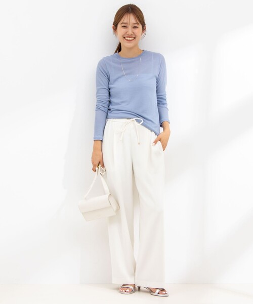 NOLLEY’S Sophi（ノーリーズソフィ）の「シアーフライスロンT（Tシャツ/カットソー・レディース・オフホワイト/ブラック/グレイッシュブルー・38）」の15枚目の写真