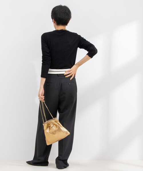 NOLLEY’S Sophi（ノーリーズソフィ）の「シアーフライスロンT（Tシャツ/カットソー・レディース・オフホワイト/ブラック/グレイッシュブルー・38）」の4枚目の写真