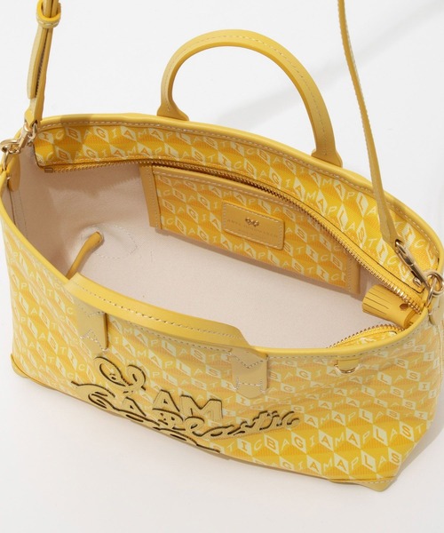 ANYA HINDMARCH（アニヤハインドマーチ）の「ANYA HINDMARCH I am a Plastic Bag Tote XS Motif in Recycled Canvas with Smooth Eco Leather アニヤハインドマーチ トートバッグ（トートバッグ・レディース・イエロー・FREE）」の9枚目の写真