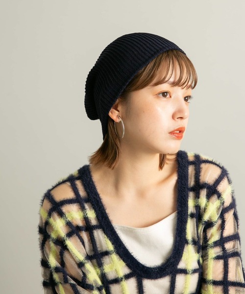 KBF（ケイビーエフ）の「リブニットビーニー（ニットキャップ/ビーニー・レディース・ブルー/ネイビー・ONE）」の2枚目の写真