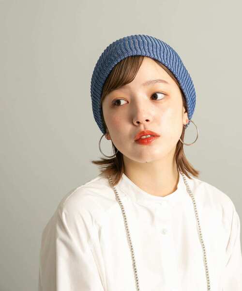 KBF（ケイビーエフ）の「リブニットビーニー（ニットキャップ/ビーニー・レディース・ブルー/ネイビー・ONE）」の14枚目の写真