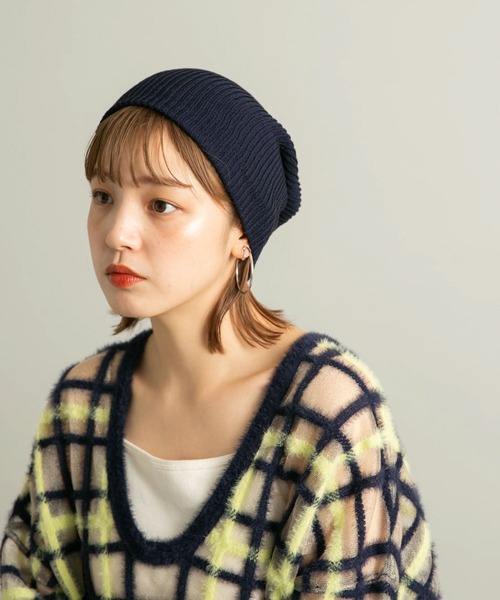 KBF（ケイビーエフ）の「リブニットビーニー（ニットキャップ/ビーニー・レディース・ブルー/ネイビー・ONE）」の10枚目の写真