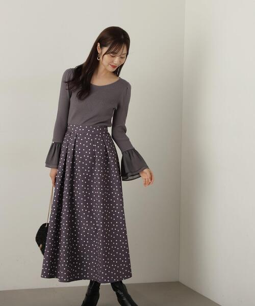 PROPORTION BODY DRESSING(プロポーションボディドレッシング)の「シアーフレアスリーブリブニット / 1214270911(ニット/セーター・レディース・グレー/ダークグレー/ホワイト系その他・SMALL/MEDIUM)」の6枚目の写真