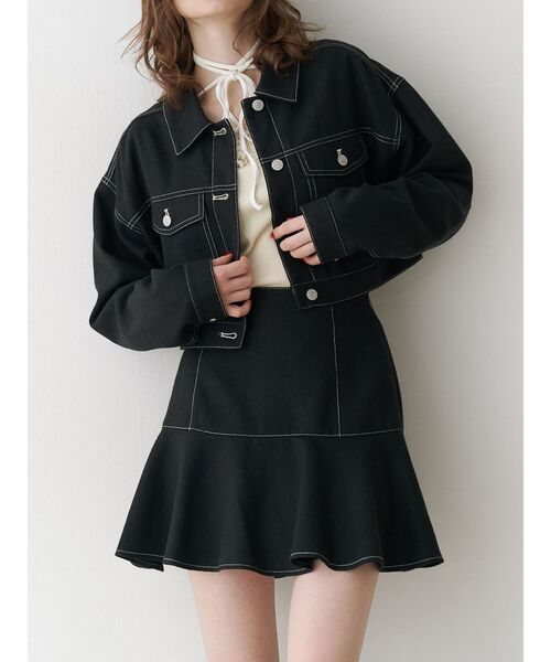 jouetie（ジュエティ）の「マルチWAYツイードライクミニセットアップ（ワンピース・レディース・アイボリー/ブラック/グレー/パープル・MEDIUM）」の12枚目の写真