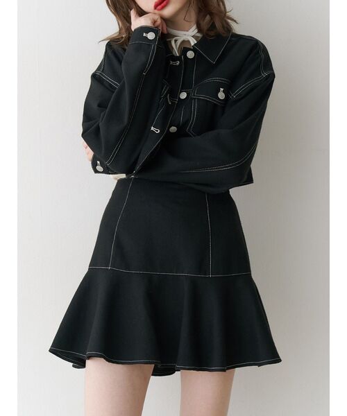 jouetie（ジュエティ）の「マルチWAYツイードライクミニセットアップ（ワンピース・レディース・アイボリー/ブラック/グレー/パープル・MEDIUM）」の13枚目の写真