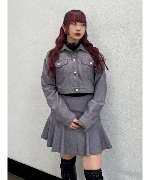 jouetie（ジュエティ）の「マルチWAYツイードライクミニセットアップ（ワンピース・レディース・アイボリー/ブラック/グレー/パープル・MEDIUM）」の15枚目の写真