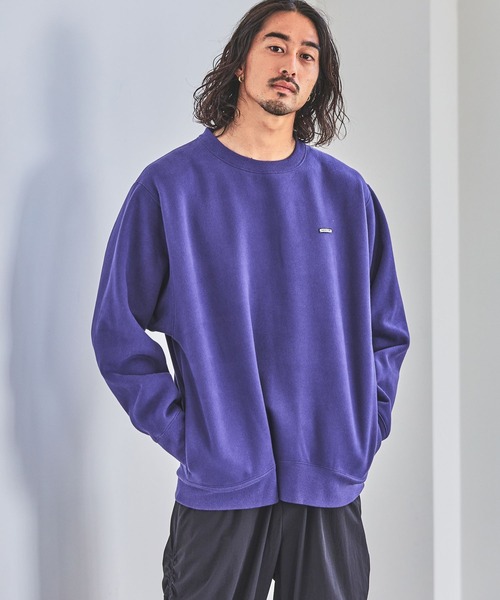 セール】【HEREIAM】ユニセックス/ワッペンロゴ裏起毛トレーナー