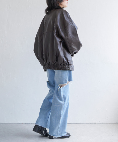 VENCEEXCHANGE（ヴァンスエクスチェンジ）の「合皮ブルゾンジャケット（ブルゾン・レディース・ブラウン/ブラック・M）」の22枚目の写真