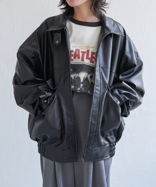 VENCEEXCHANGE（ヴァンスエクスチェンジ）の「合皮ブルゾンジャケット（ブルゾン・レディース・ブラウン/ブラック・M）」の17枚目の写真