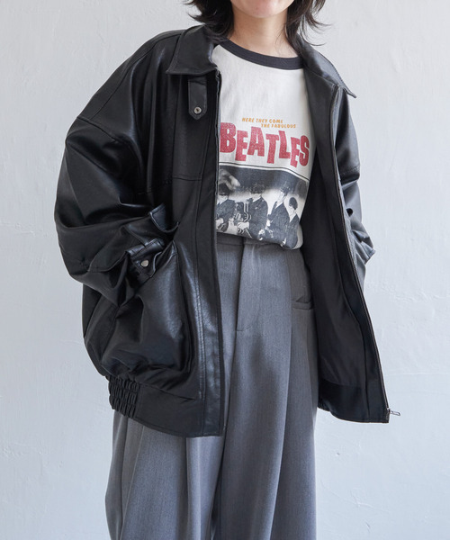 VENCEEXCHANGE（ヴァンスエクスチェンジ）の「合皮ブルゾンジャケット（ブルゾン・レディース・ブラウン/ブラック・M）」の16枚目の写真