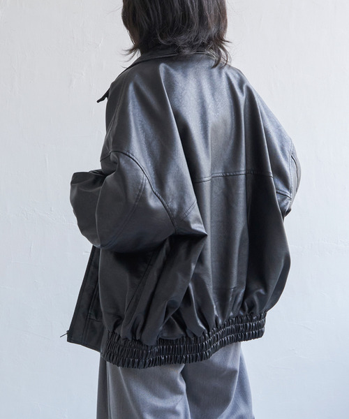 VENCEEXCHANGE（ヴァンスエクスチェンジ）の「合皮ブルゾンジャケット（ブルゾン・レディース・ブラウン/ブラック・M）」の4枚目の写真